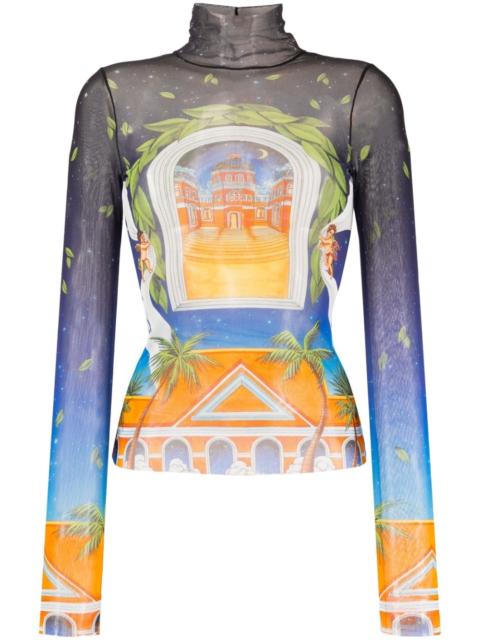 Avenida sheer long-sleeve T-shirt