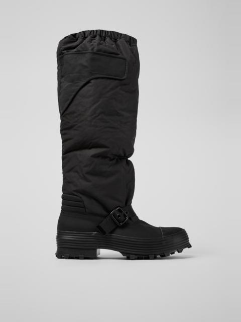 Black padded high boots