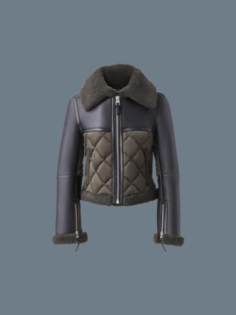 TULIP Quilted sheepskin jacket with shearling trim
