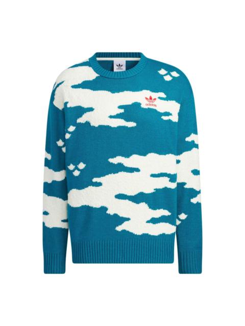adidas Originals Sweater Asia Sizing 'Blue White' JE9189