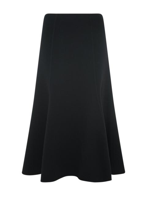 Patterson Midi Skirt in Black Double-Face Recycled Cashmere