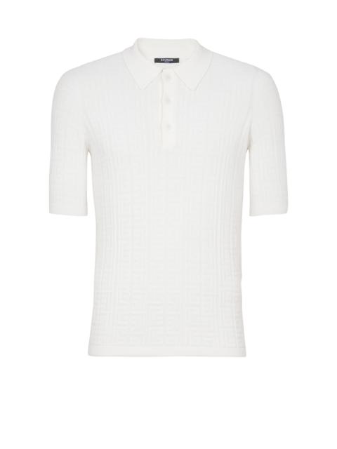 Monogram knit polo shirt