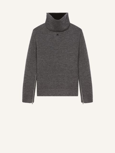 ZIPPED MOCKNECK BONDED SWEATER