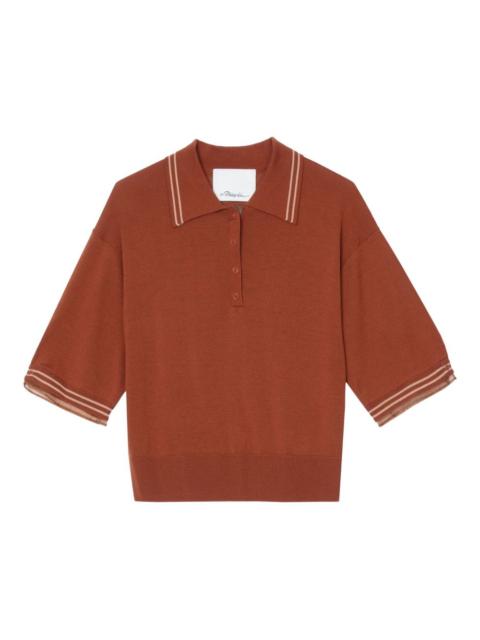 short-sleeve wool polo shirt