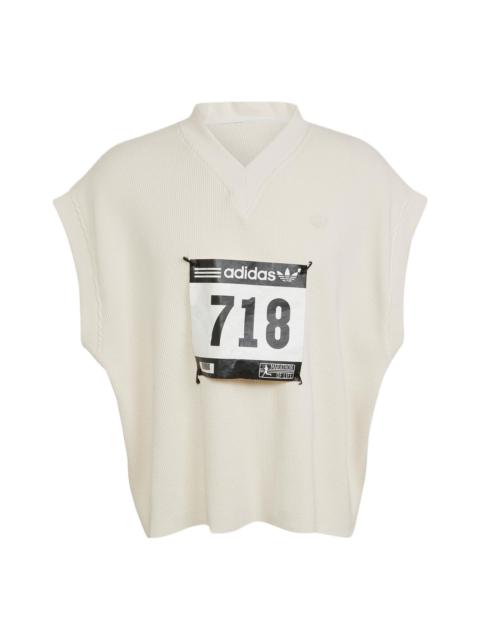 adidas originals Blue Version Detachable Solid Color Athleisure Casual Sports V neck Vest Pink White