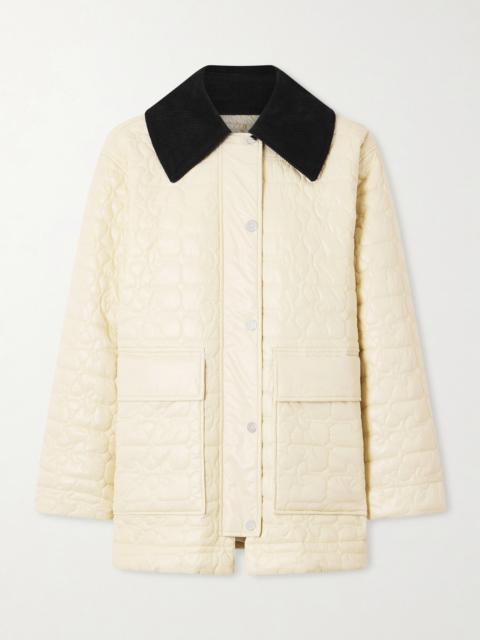 Quilted Padded Corduroy-trimmed Shell Jacket