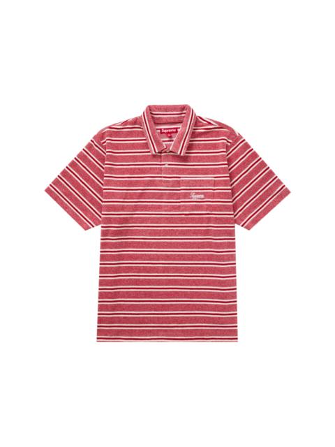 Supreme Stripe Terry S S Polo Red