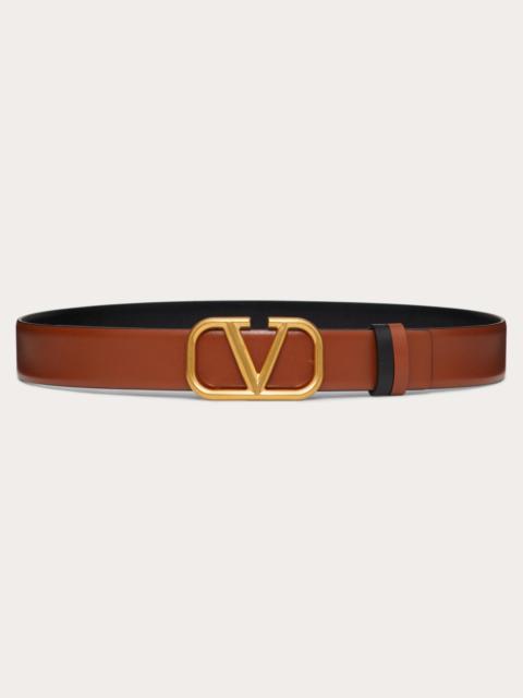 REVERSIBLE VLOGO SIGNATURE BELT IN GLOSSY CALFSKIN 30 MM