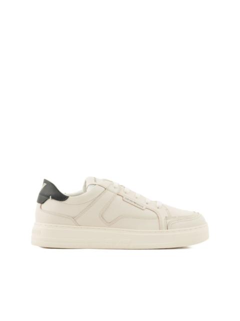 leather panelled sneakers