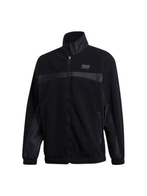 adidas originals Colorblock Stand Collar Casual Sports Jacket Black GD9428