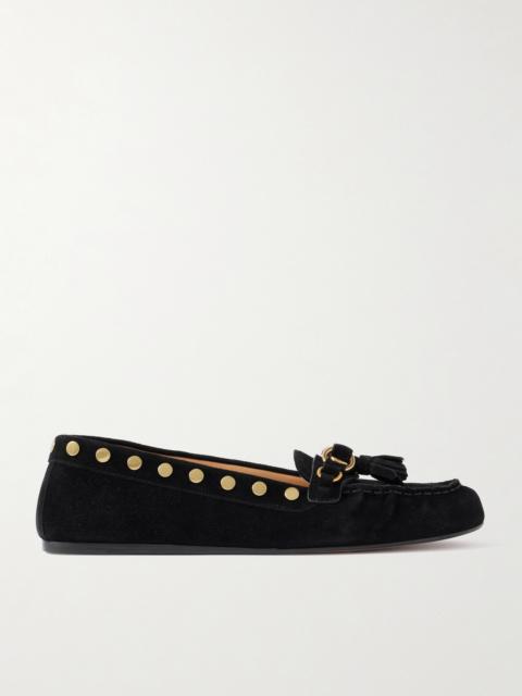 Faxel Embellished Suede Loafers