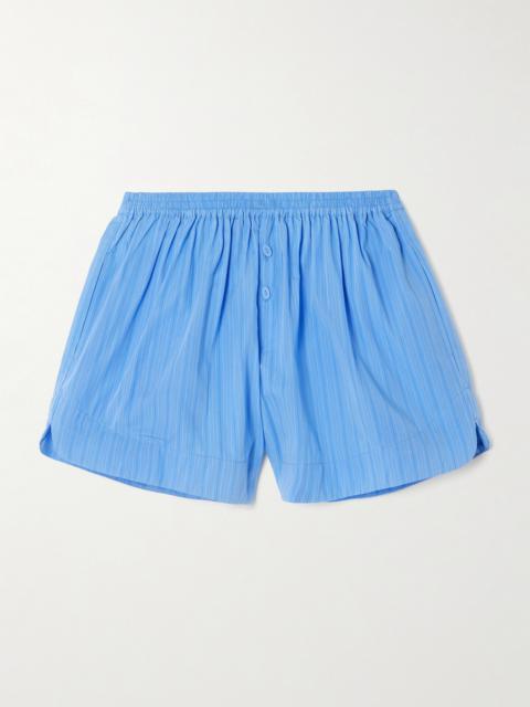 Lonia Pinstriped Organic Cotton-poplin Shorts