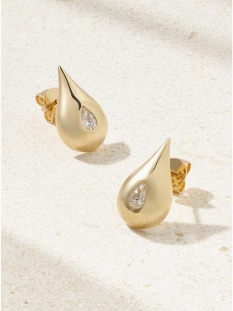Water Droplet 14-karat Gold Diamond Earrings