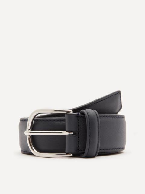 Stitch-Trimmed Nappa Leather Belt