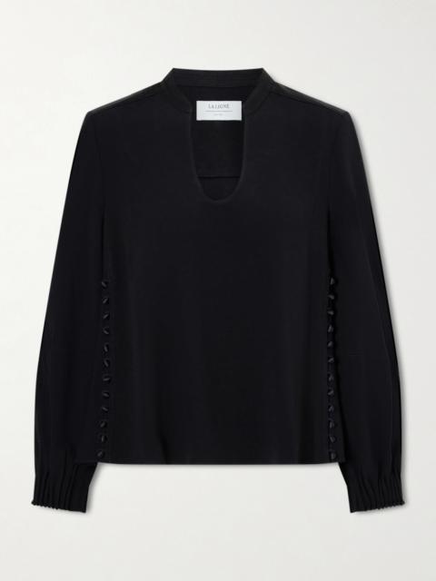 Francine Button-detailed Crepe Blouse