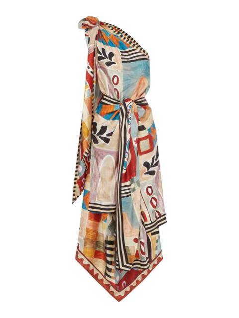 Michelle Scarf Silk Midi Dress