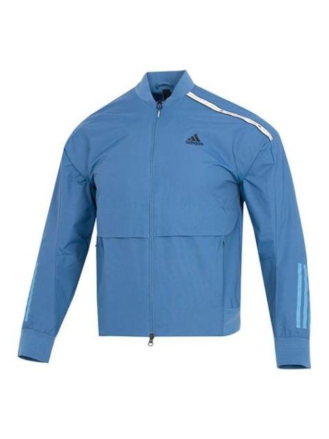 Men's adidas Th Bom Wvjkt Stripe Athleisure Casual Sports Woven Jacket Blue HM5162