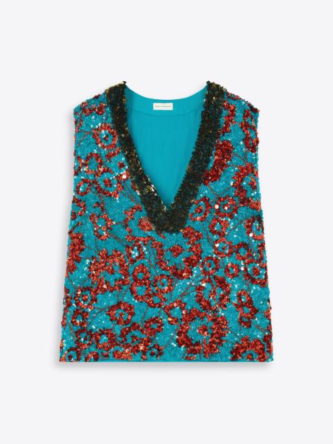 EMBROIDERED SLEEVELESS TOP