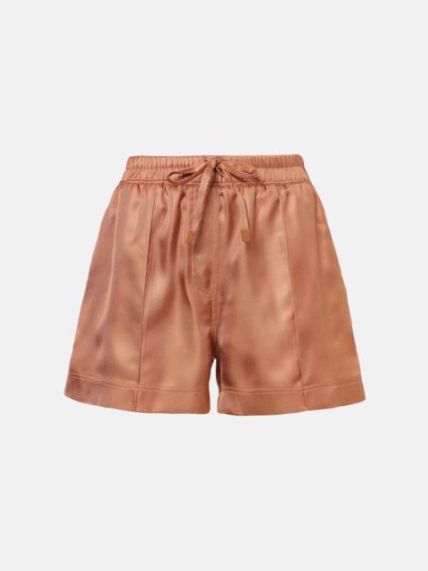 Silk twill shorts