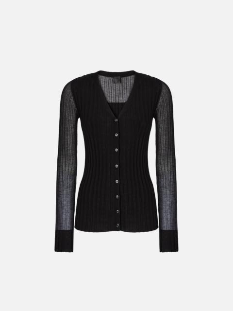 LIGHTWEIGHT RIBBED KNIT CARDIGAN