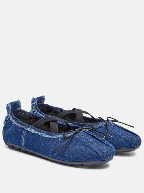 Ballerina Grip denim ballet flats