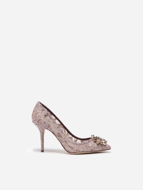 Pump in Taormina lace with crystals