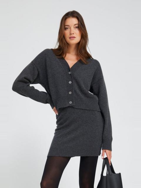 CHARCOAL CASHMERE MIA CARDIGAN