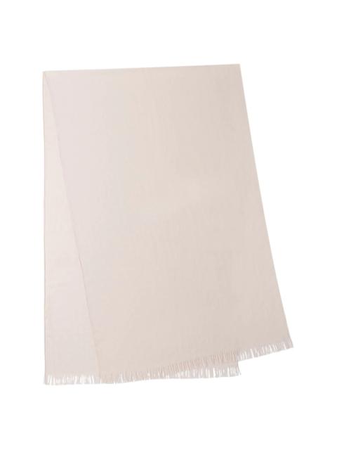 jacquard fringed scarf