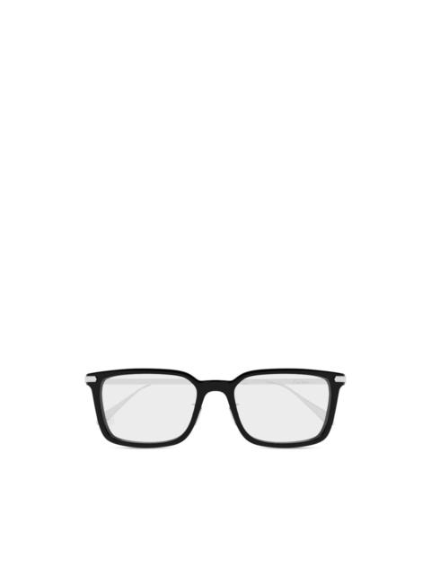 square bar-detail glasses