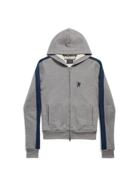 Women's Lion Zip-up Hoodie in Dark Heather Grey/washed Navy