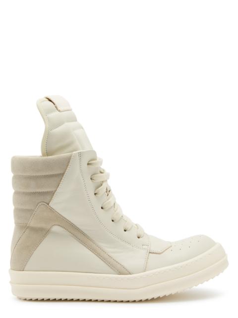 Rick Owens Geobasket Panelled Leather Sneakers
