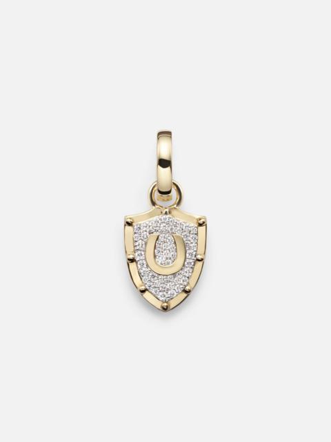 Protection Miniature Crest 18kt gold pendant with diamonds