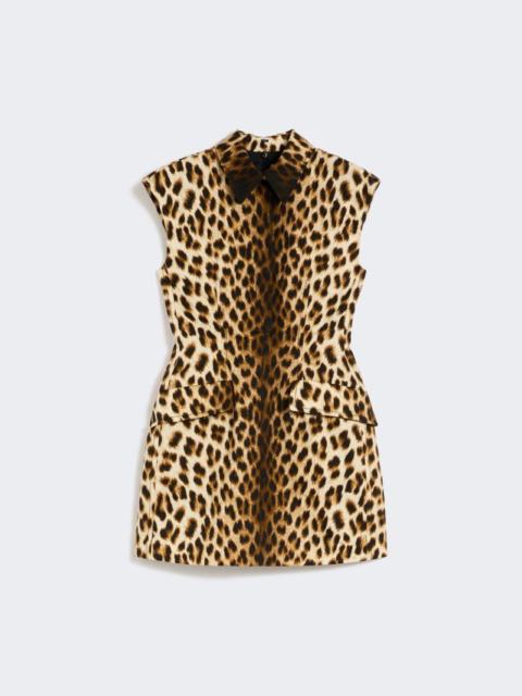 Sleeveless hourglass dress in cotton - camel