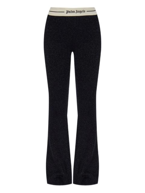logo-waistband flared trousers