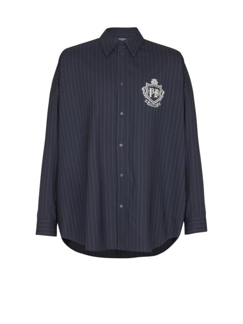 Striped wool College Emblem shirt