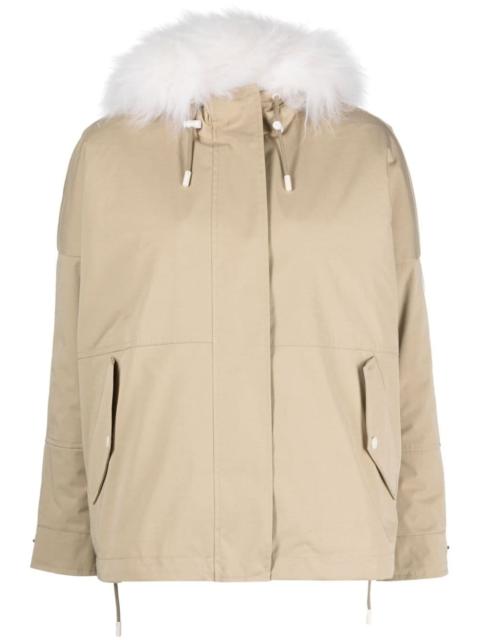cropped reversible hooded parka