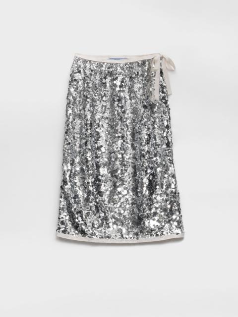 Embroidered sequin skirt