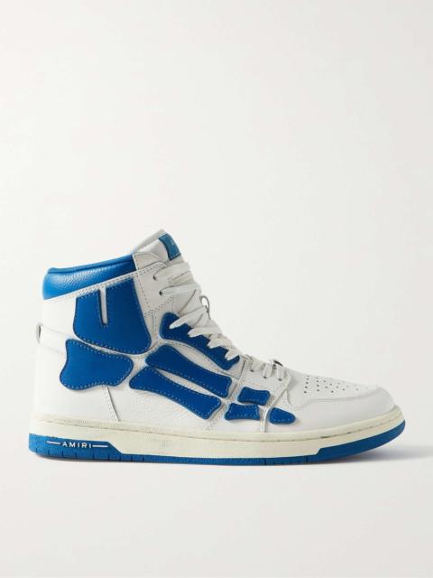 Skel-Top Colour-Block Leather High-Top Sneakers