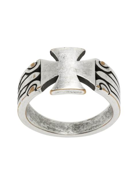 Biker Cross Pattern Ring