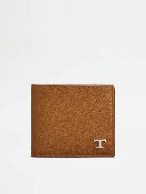 WALLET IN LEATHER - BROWN