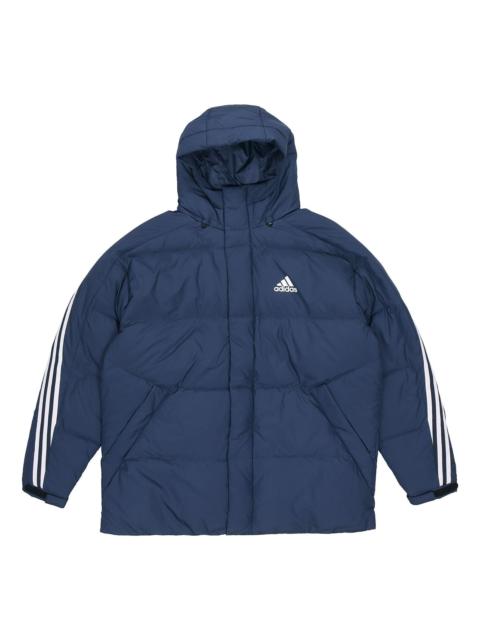 adidas 3st Puffy Dwn J Casual Sports Stay Warm hooded down Jacket Blue H20756