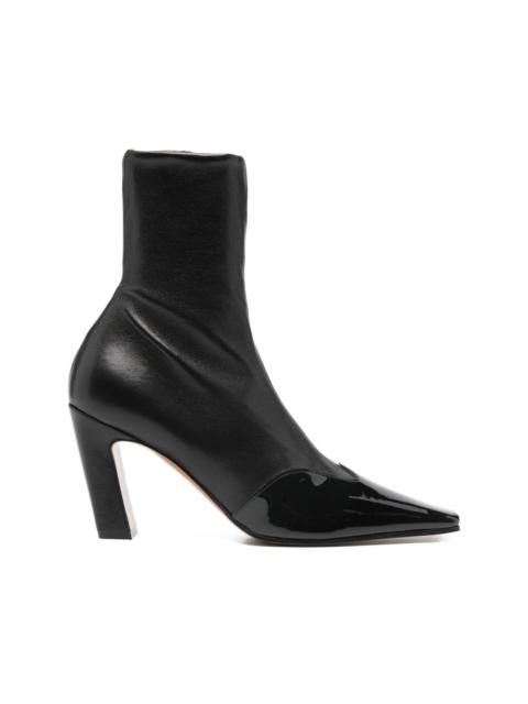 85mm patent pointed boots