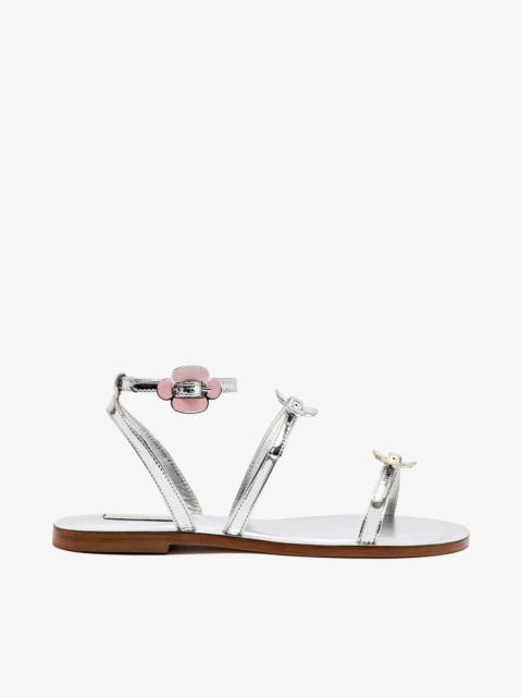 Tinx Flat Sandal In Silver Specchio
