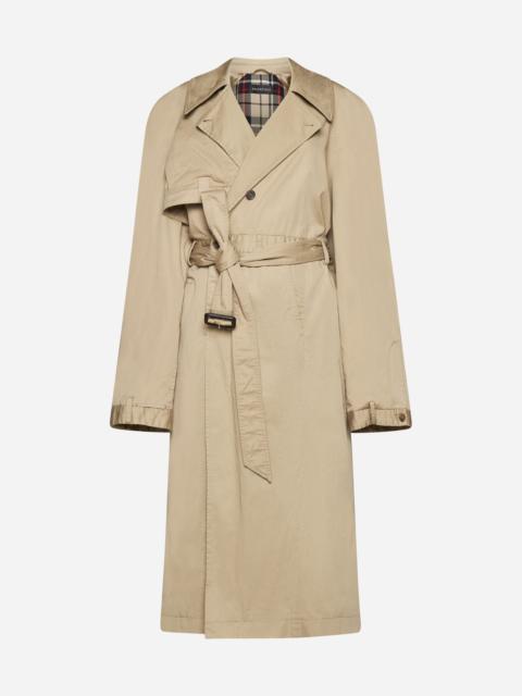 Off-shoulder Trench Coat in Beige