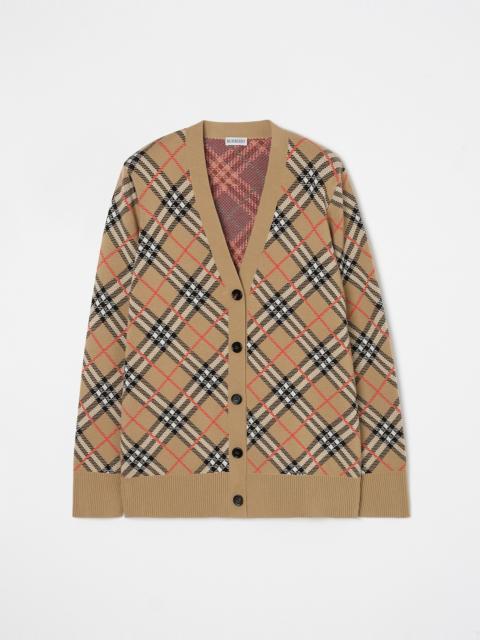 Check Cotton Wool Cardigan