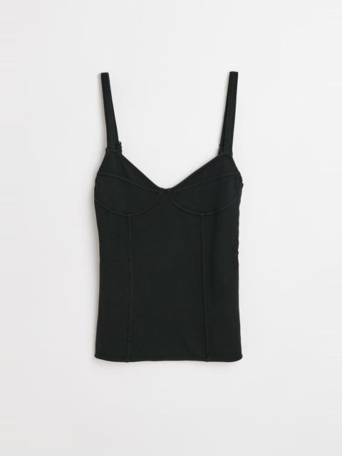 Cami Tank Washed Black Athletic Rib