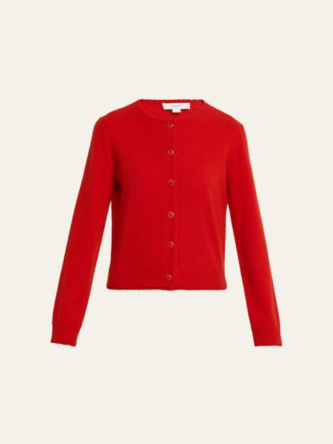 Scallop-Trim Cardigan