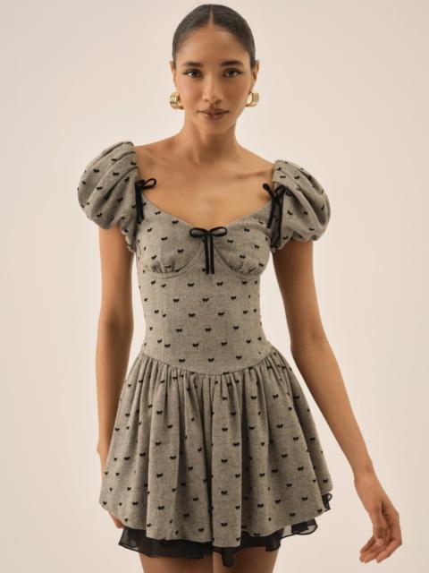 Twill Bow Mini Dress