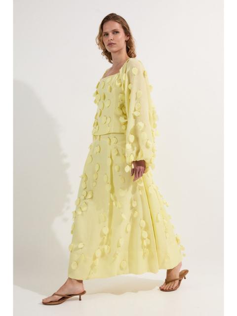 Applique Woven Maxi Skirt