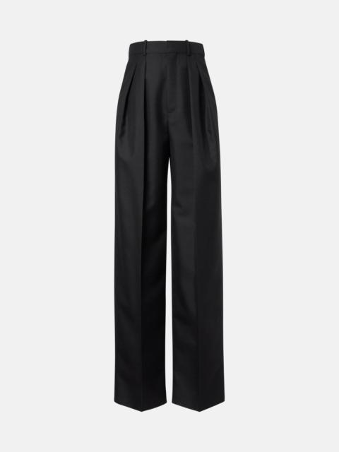 Wool and mohair wide-leg pants
